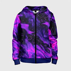 Толстовка на молнии детская ФИОЛЕТОВЫЙ ОГОНЬ, цвет: 3D-синий