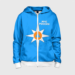 Толстовка на молнии детская МЧС России, цвет: 3D-белый