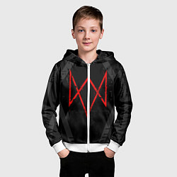 Толстовка на молнии детская WATCH DOGS LEGION, цвет: 3D-белый — фото 2