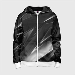 Толстовка на молнии детская GEOMETRY STRIPES BLACK & WHITE, цвет: 3D-белый