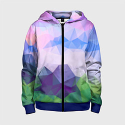 Толстовка на молнии детская ЦВЕТА, цвет: 3D-синий