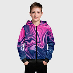 Толстовка на молнии детская Abstraction, цвет: 3D-черный — фото 2