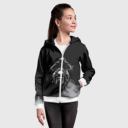 Толстовка на молнии детская МОТОЦИКЛЫ, цвет: 3D-белый — фото 2