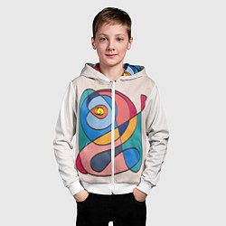 Толстовка на молнии детская Абстракция полет фантазии, цвет: 3D-белый — фото 2