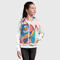 Толстовка на молнии детская Абстракция полет фантазии, цвет: 3D-белый — фото 2