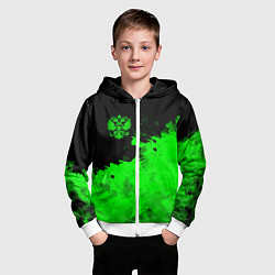 Толстовка на молнии детская Россия, цвет: 3D-белый — фото 2