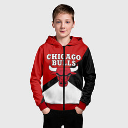 Толстовка на молнии детская CHICAGO BULLS, цвет: 3D-красный — фото 2