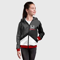 Толстовка на молнии детская HONDA, цвет: 3D-красный — фото 2
