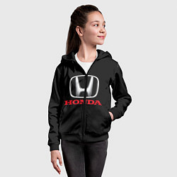 Толстовка на молнии детская HONDA, цвет: 3D-черный — фото 2