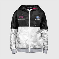 Толстовка на молнии детская SUBARU WRX STI спина Z, цвет: 3D-меланж