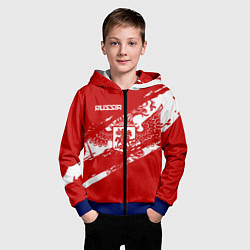 Толстовка на молнии детская Russia, цвет: 3D-синий — фото 2
