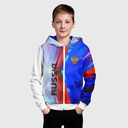 Толстовка на молнии детская RUSSIA SPORT, цвет: 3D-белый — фото 2