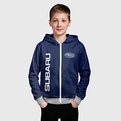 Толстовка на молнии детская SUBARU, цвет: 3D-меланж — фото 2