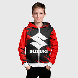 Толстовка на молнии детская SUZUKI, цвет: 3D-белый — фото 2