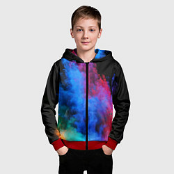 Толстовка на молнии детская КРАСКИ, цвет: 3D-красный — фото 2