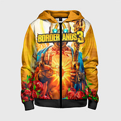 Толстовка на молнии детская Borderlands 3, цвет: 3D-черный