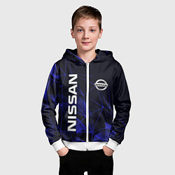 Толстовка на молнии детская NISSAN, цвет: 3D-белый — фото 2