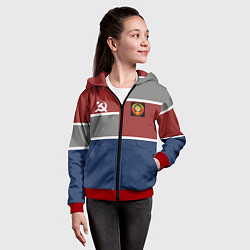 Толстовка на молнии детская СССР, цвет: 3D-красный — фото 2