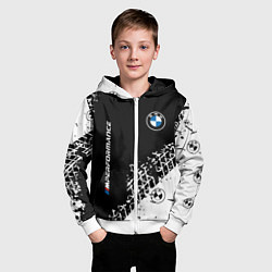 Толстовка на молнии детская BMW БМВ, цвет: 3D-белый — фото 2