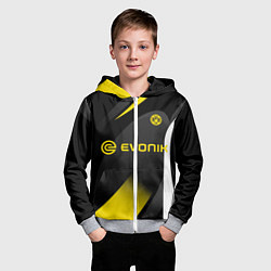 Толстовка на молнии детская BORUSSIA DORTMUND, цвет: 3D-меланж — фото 2