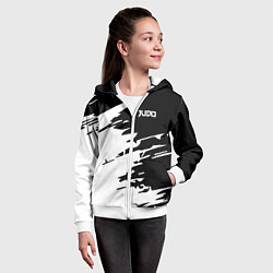 Толстовка на молнии детская Judo, цвет: 3D-белый — фото 2