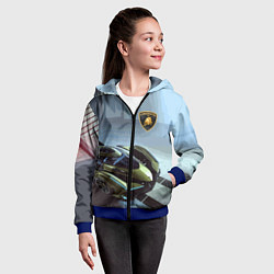 Толстовка на молнии детская Lamborghini - motorsport extreme, цвет: 3D-синий — фото 2