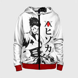 Толстовка на молнии детская Hunter x Hunter, Hisoka, цвет: 3D-красный