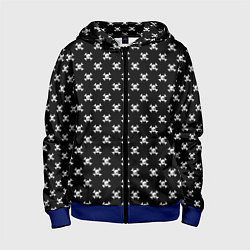 Толстовка на молнии детская Черепа, цвет: 3D-синий