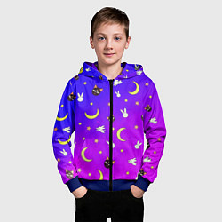 Толстовка на молнии детская СЭЙЛОР МУН, цвет: 3D-синий — фото 2