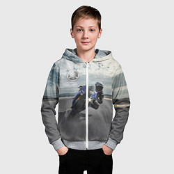 Толстовка на молнии детская Yamaha, цвет: 3D-меланж — фото 2