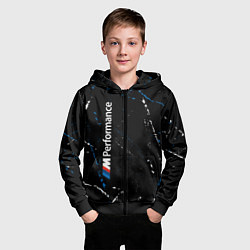 Толстовка на молнии детская BMW БМВ, цвет: 3D-черный — фото 2