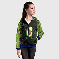 Толстовка на молнии детская Авокадо, цвет: 3D-синий — фото 2