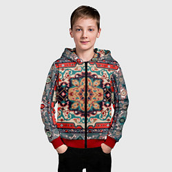 Толстовка на молнии детская Текстура ковра, цвет: 3D-красный — фото 2