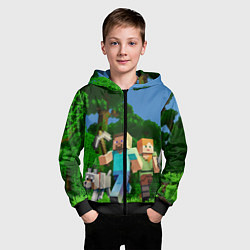 Толстовка на молнии детская Minecraft, цвет: 3D-черный — фото 2