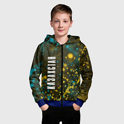 Толстовка на молнии детская КАЗАХСТАН KAZAKHSTAN, цвет: 3D-синий — фото 2