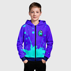 Толстовка на молнии детская AMONG US АМОНГ АС, цвет: 3D-синий — фото 2