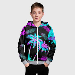 Толстовка на молнии детская Неоновое лето, цвет: 3D-меланж — фото 2