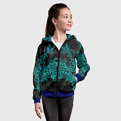 Толстовка на молнии детская Узоры магия, цвет: 3D-синий — фото 2