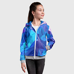 Толстовка на молнии детская NEON CRYSTALLS, цвет: 3D-меланж — фото 2