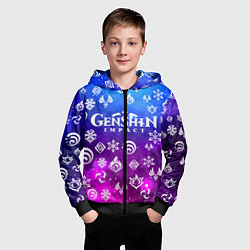 Толстовка на молнии детская GENSHIN IMPACT, цвет: 3D-черный — фото 2