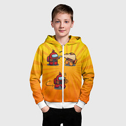 Толстовка на молнии детская Among Us, цвет: 3D-белый — фото 2