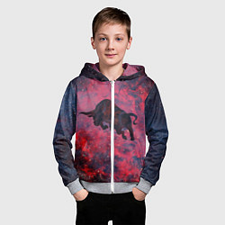 Толстовка на молнии детская Бык, цвет: 3D-меланж — фото 2