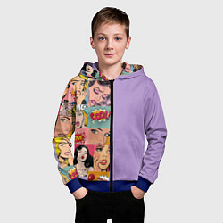 Толстовка на молнии детская Pop Art Girls, цвет: 3D-синий — фото 2