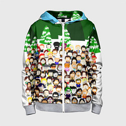 Толстовка на молнии детская Южный Парк South Park, цвет: 3D-меланж