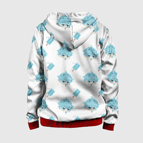 Детская толстовка на молнии Genshin Impact / 3D-Красный – фото 2