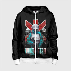 Толстовка на молнии детская CYBERPUNK TRAUMA TEAM, цвет: 3D-белый