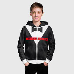 Толстовка на молнии детская Hitman III, цвет: 3D-белый — фото 2