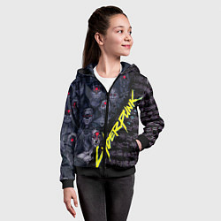 Толстовка на молнии детская Cyberpunk 2077, цвет: 3D-черный — фото 2