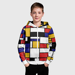 Толстовка на молнии детская Color blocking, цвет: 3D-белый — фото 2