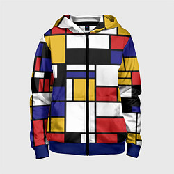 Толстовка на молнии детская Color blocking, цвет: 3D-синий